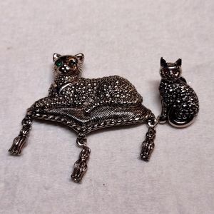 Vintage Avon Cat and Kitten Brooch and Pin